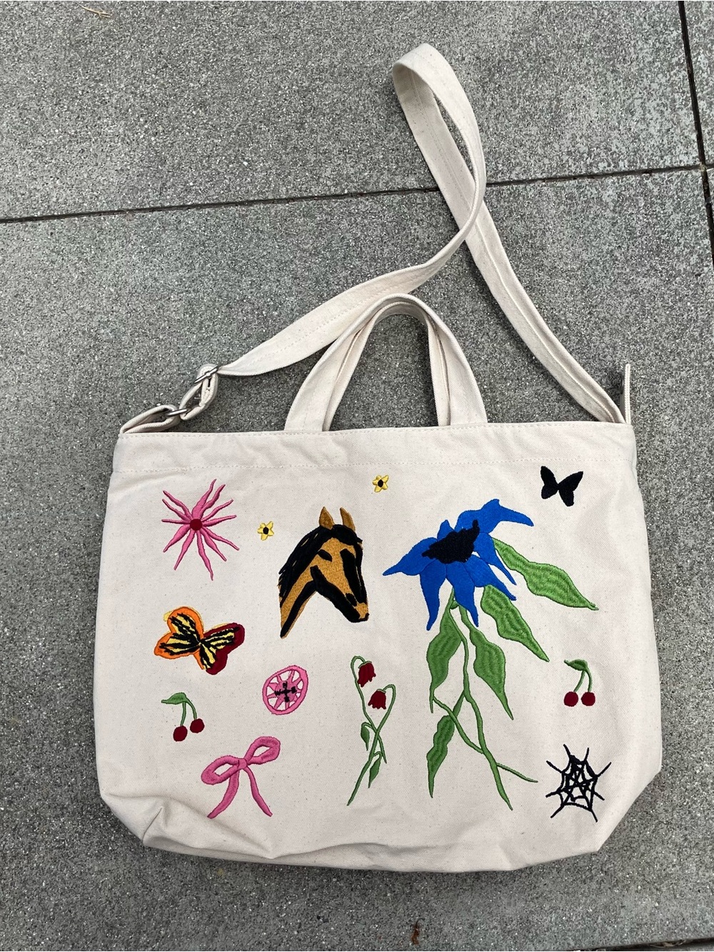 BAGGU x Jessica Williams Embroidered Canvas Tote